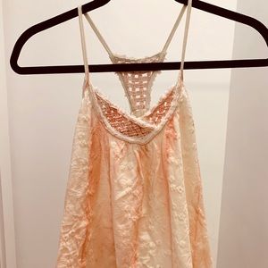 Free People open back peach/blush top